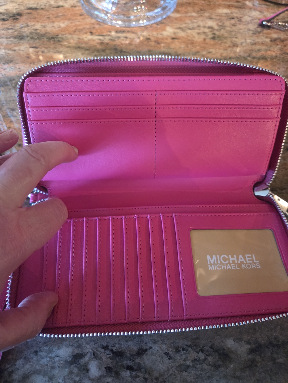 Michael Kors Hot Pink Zebra Print Calf Hair Mini Satchel with Wristlet - Picture 9 of 12
